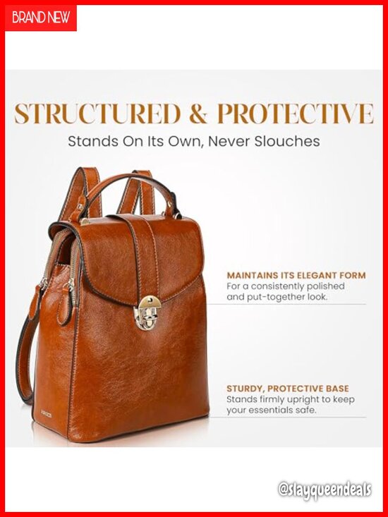 Structured Vegan Leather Backpack Purse for Women
